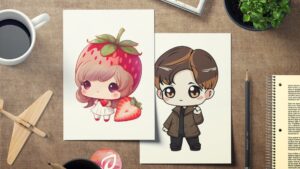 2 hình chibi một nữ một nam