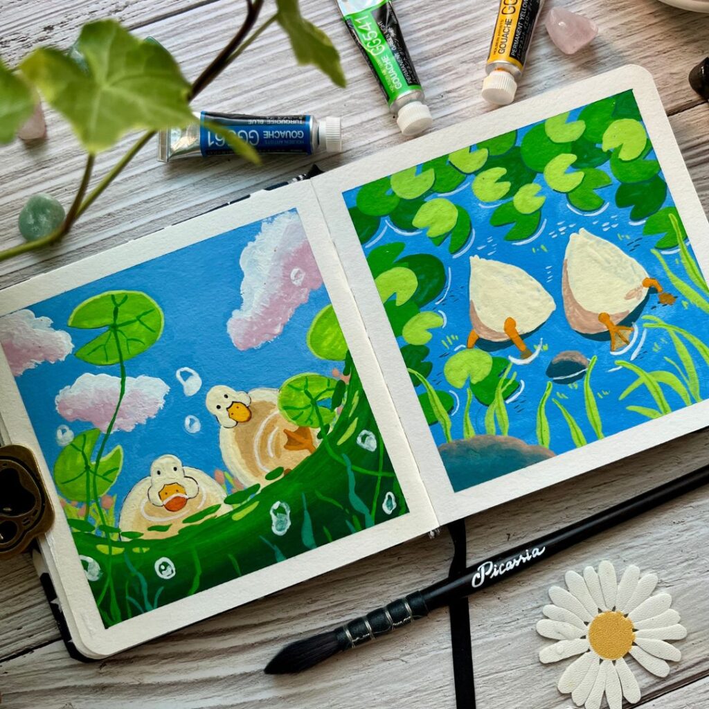 Hướng dẫn vẽ nhân vật hoạt hình màu gouache