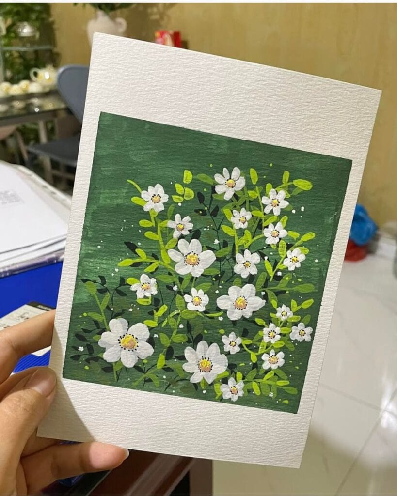 Khánh Ly bài tập màu gouache
