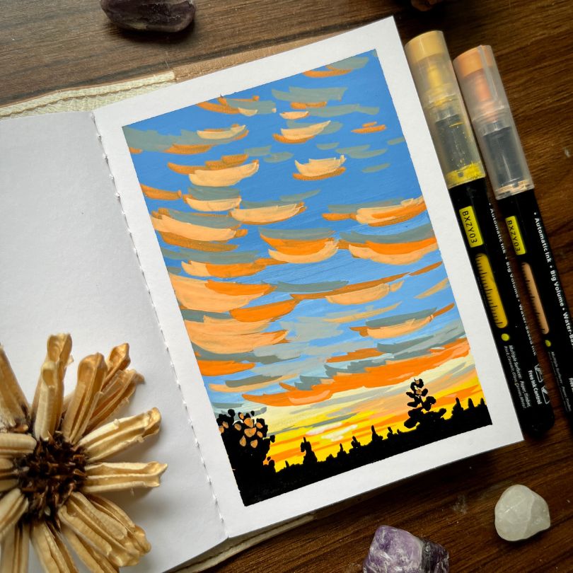 Khoá học mini art với màu acrylic marker