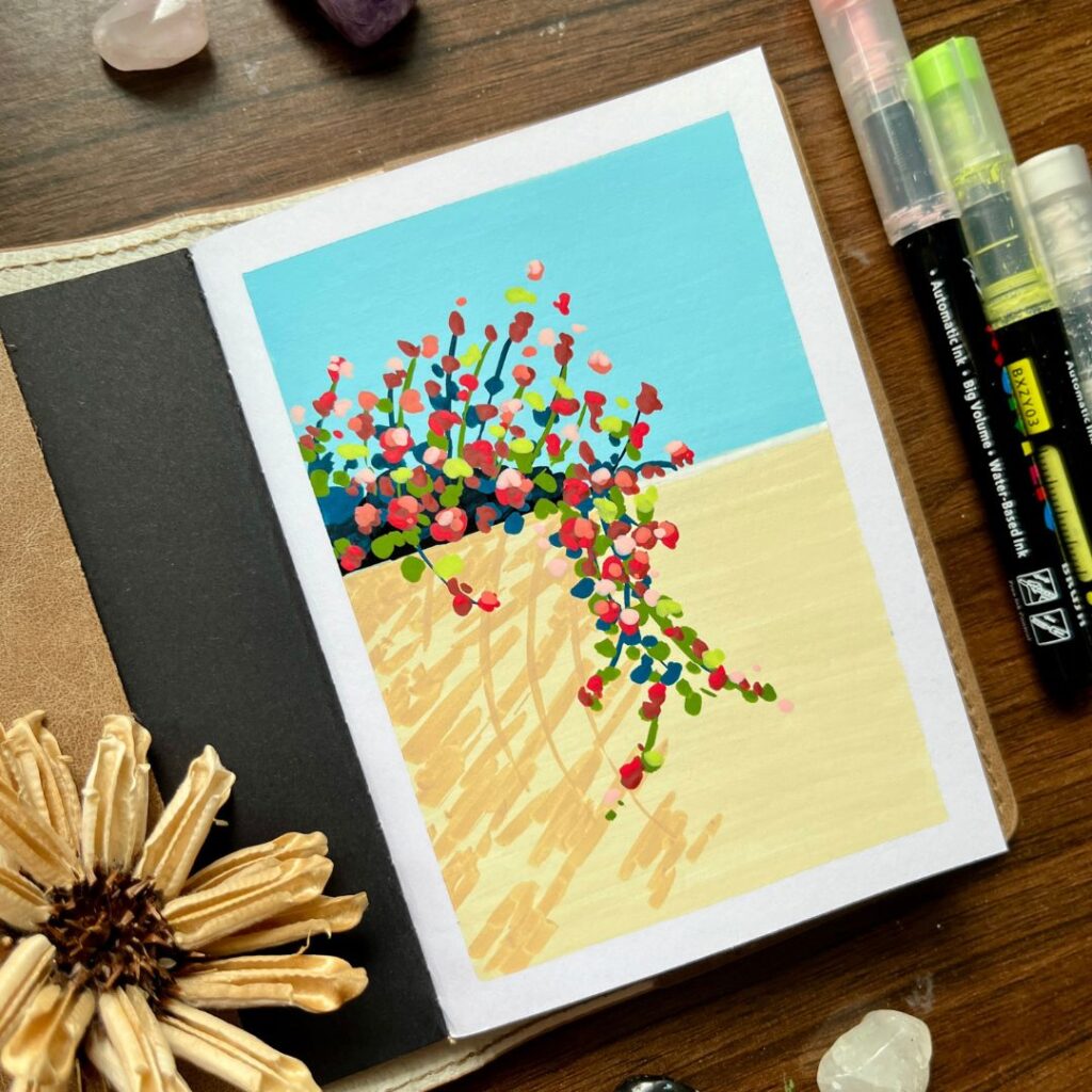 Khoá học mini art với màu acrylic marker