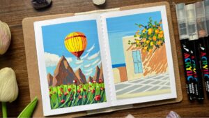 Khoá học ký hoạ du lịch với màu acrylic marker