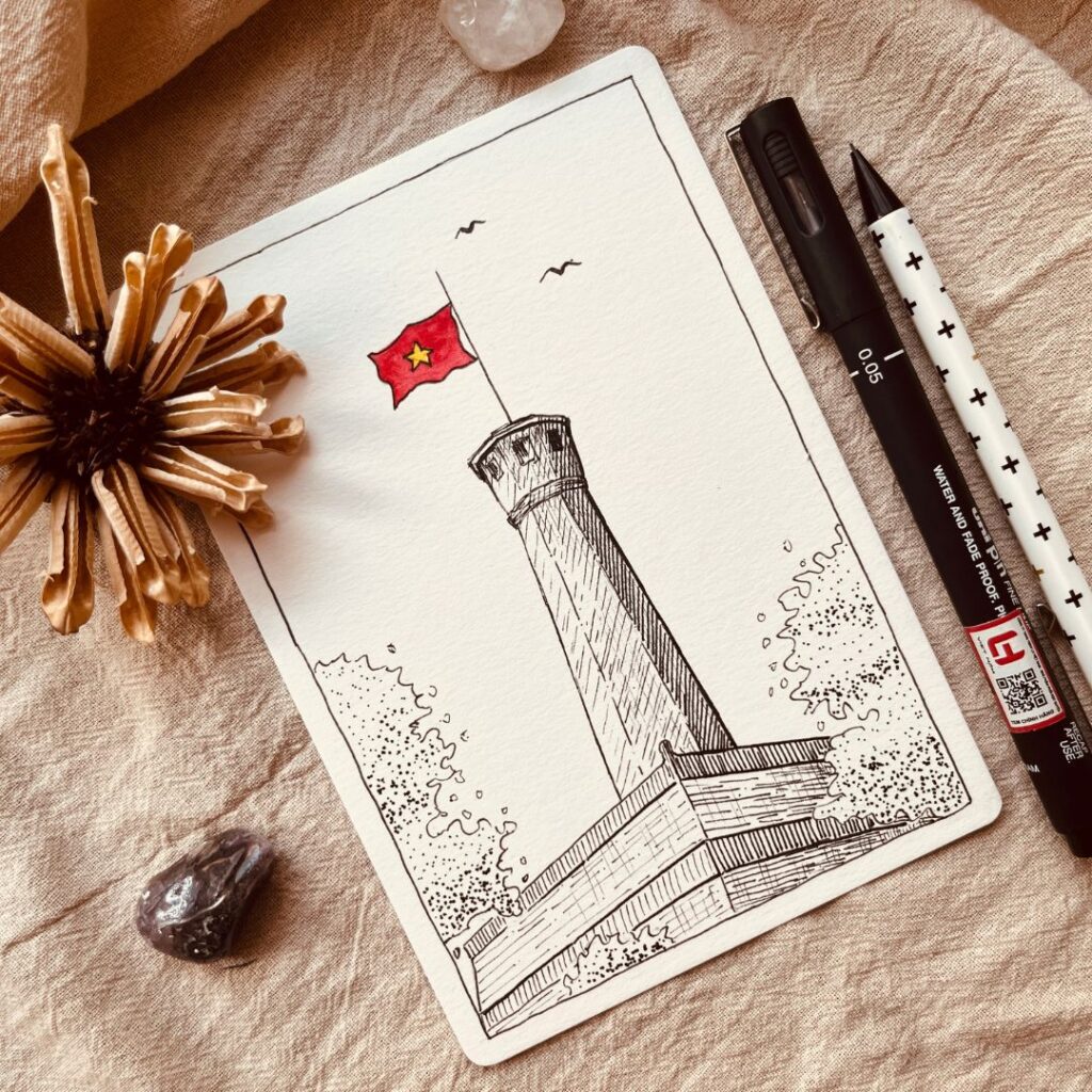 Ký hoạ cột cờ Hà Nội